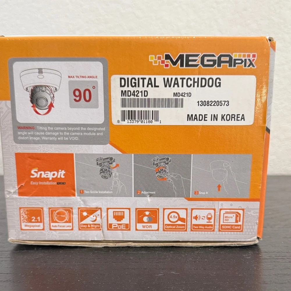 Snap MegaPix White Indoor Dome Camera